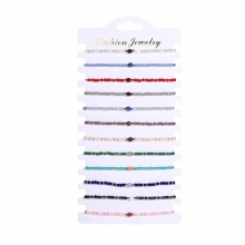 12pcs Beaded Anklet Natural Stone Pendant Boho Ankle Bracelet Extension Ankle Sea Foot Slave Chain Jewelry for Women