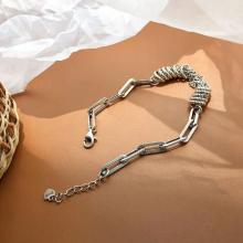 Orgin Summer Unique Silver Love Heart Charm Bracelet for Women Round Braided Chain Bracelet Jewelry