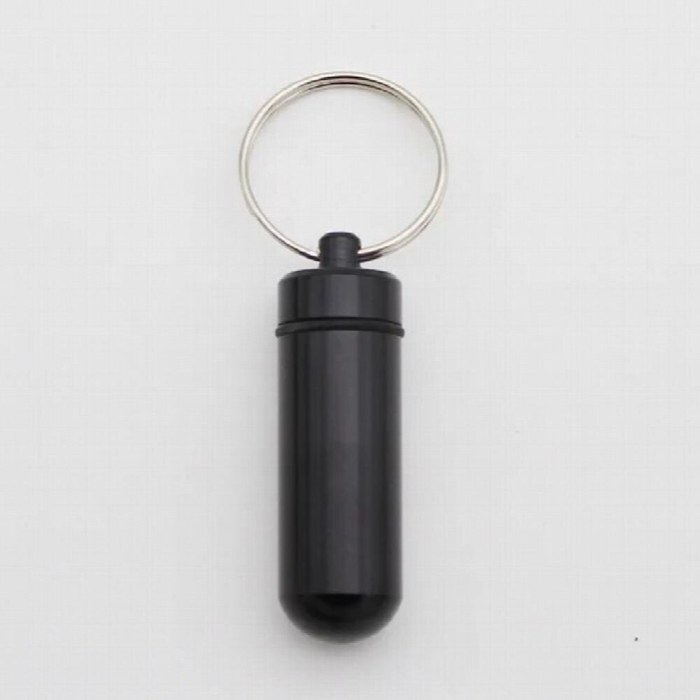 Multicoloured 1Piece Keychain Water Proof Aluminum Pill Box Medicine Case Container Bottle Keychain Outdoor Case Pillbox Portable Outdoor Tool