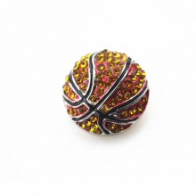 10pcs Orange Crystal Basketball Ginger Buttons Accessories Fit 18mm Interchangeable Snap Bracelet&Bangle DIY Jewelry