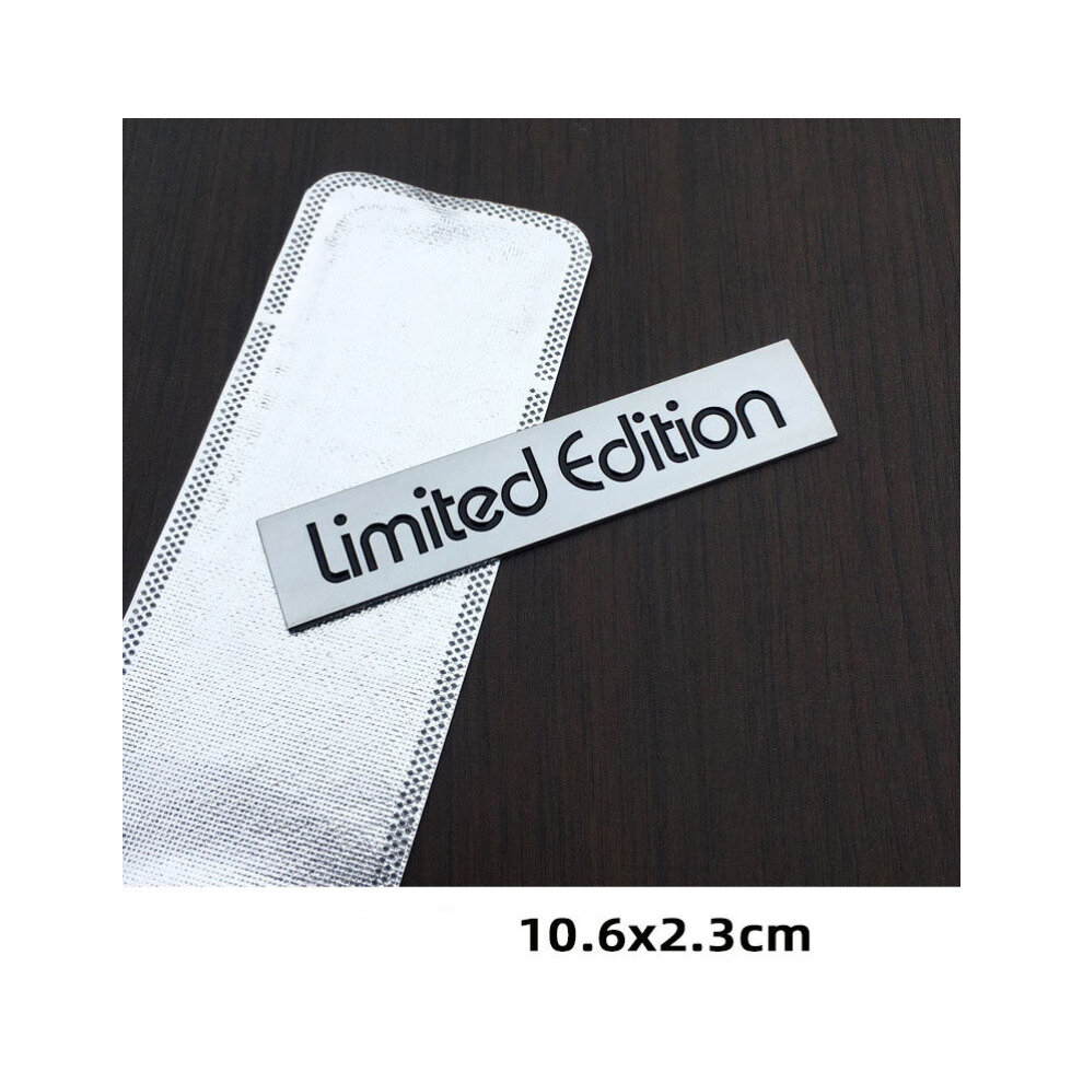 (Limited Edition L : 10.6*2.3Cm ) Metal Quattro Limited Edition Emblem Badge Sticker Silver/Black 4754135888809