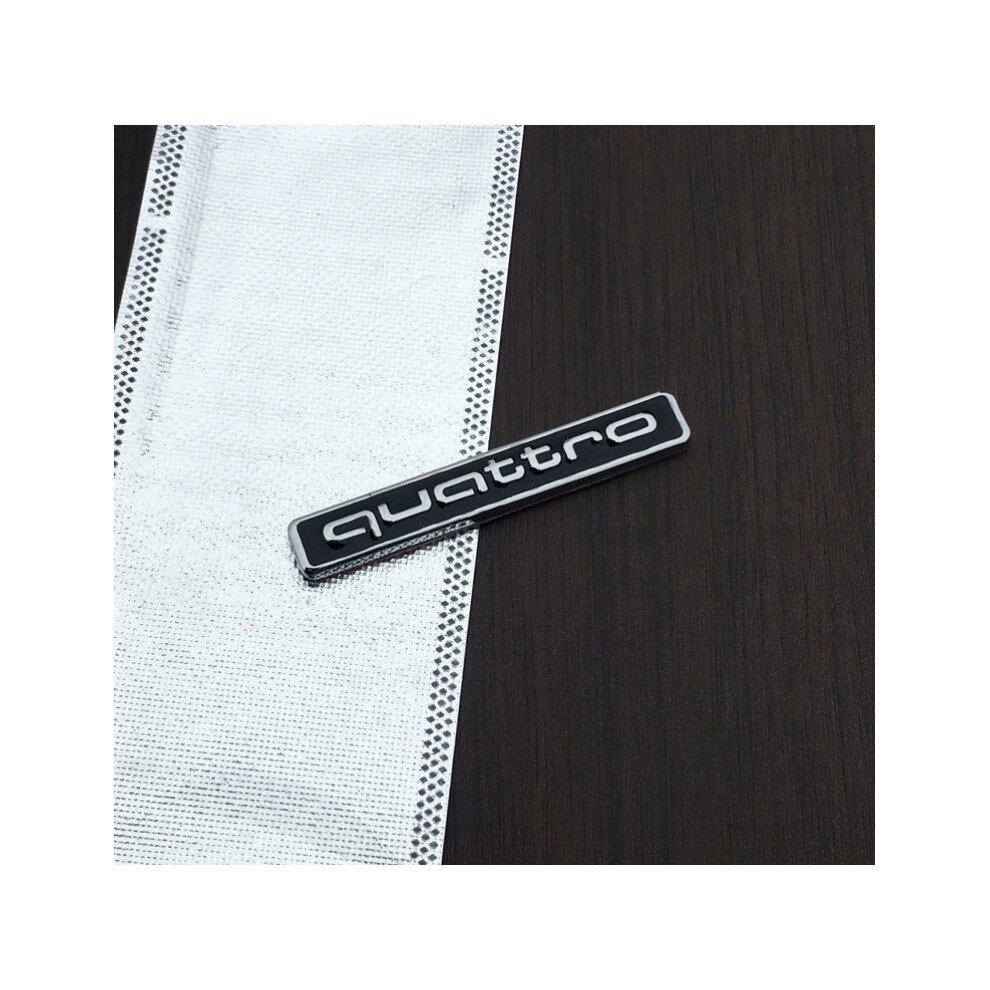 (Quattro - S : 6.3*0.9Cm ) Metal Quattro Limited Edition Emblem Badge Sticker Black/Silver 4754135888823