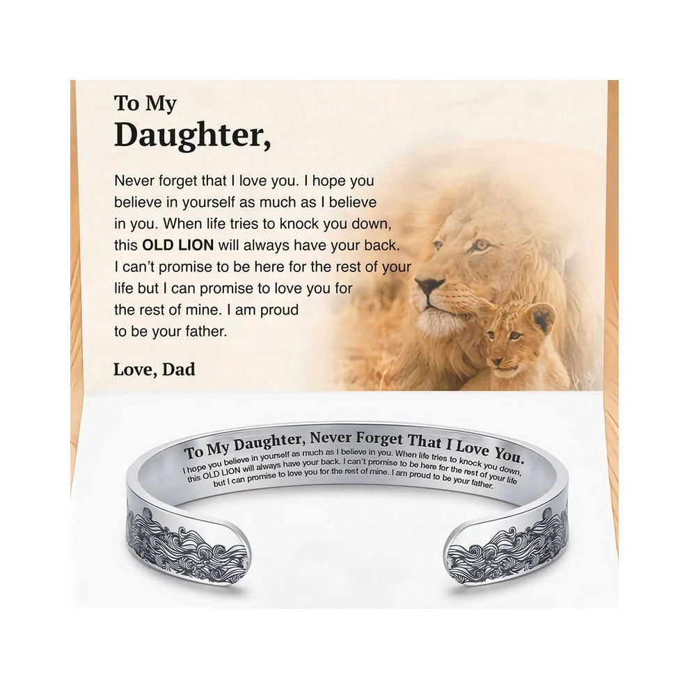 Newjass To My Daughter Proud Of You Love Dad Bracelet, Adjustable Inspirational Bracelet