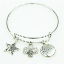 Arrive 10pcs American Basketball Bracelets Macroporous European Bracelet&Bangles adjust Bangles Jewelry charms