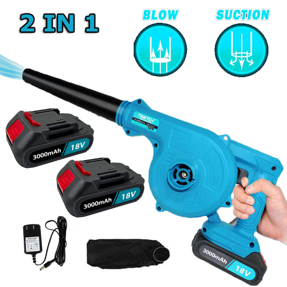 2in1 Air Leaf Blower Vacuum 21V+2 Battery 3A-Makita DUB186Z Compatible