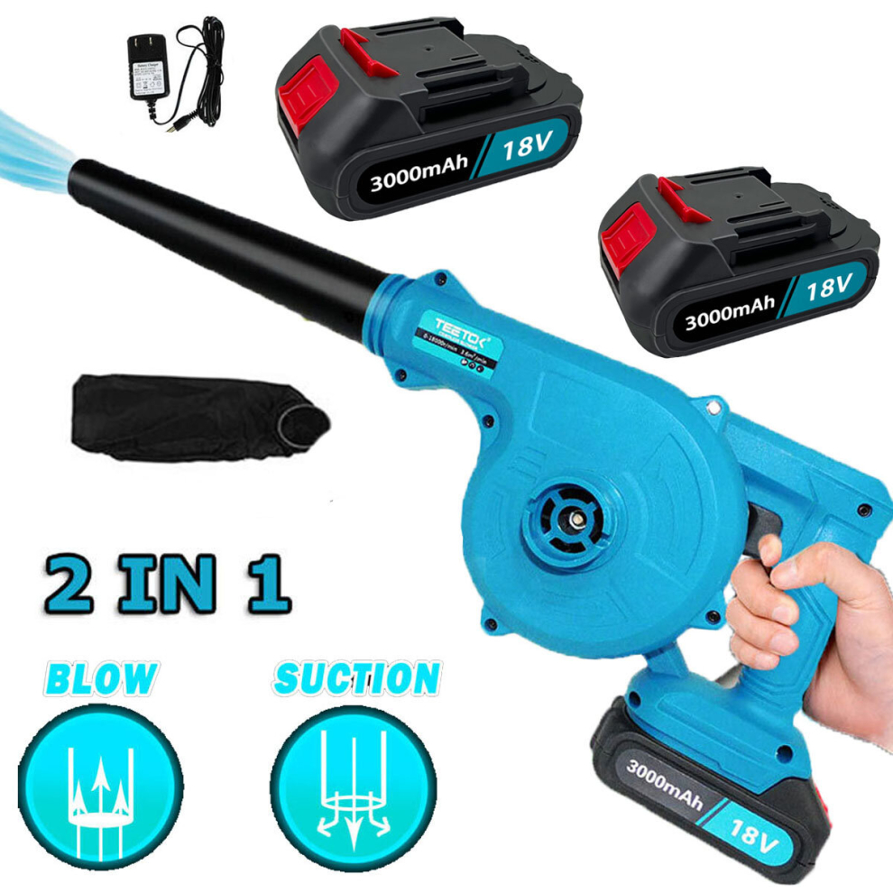 2IN1 Cordless Air Leaf Blower Vacuum DUB186Z+2Battery-MakitaCompatible