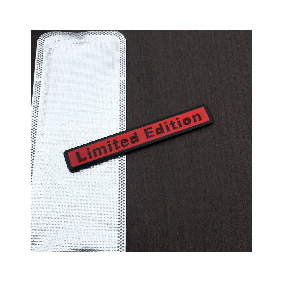 (Limited Edition L : 9.5*1.4Cm) Metal Quattro Limited Edition Emblem Badge Sticker Black/Red 4754135888694