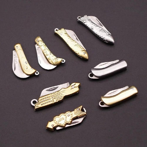 MINI Brass Folding Pocket Keychain Portable Folder Outdoor CampingTactical Rescue Tools Folding 1