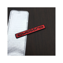 (Quattro Red-Black S : 6.3*0.9CM ) Metal Quattro Limited Edition Emblem Badge Sticker