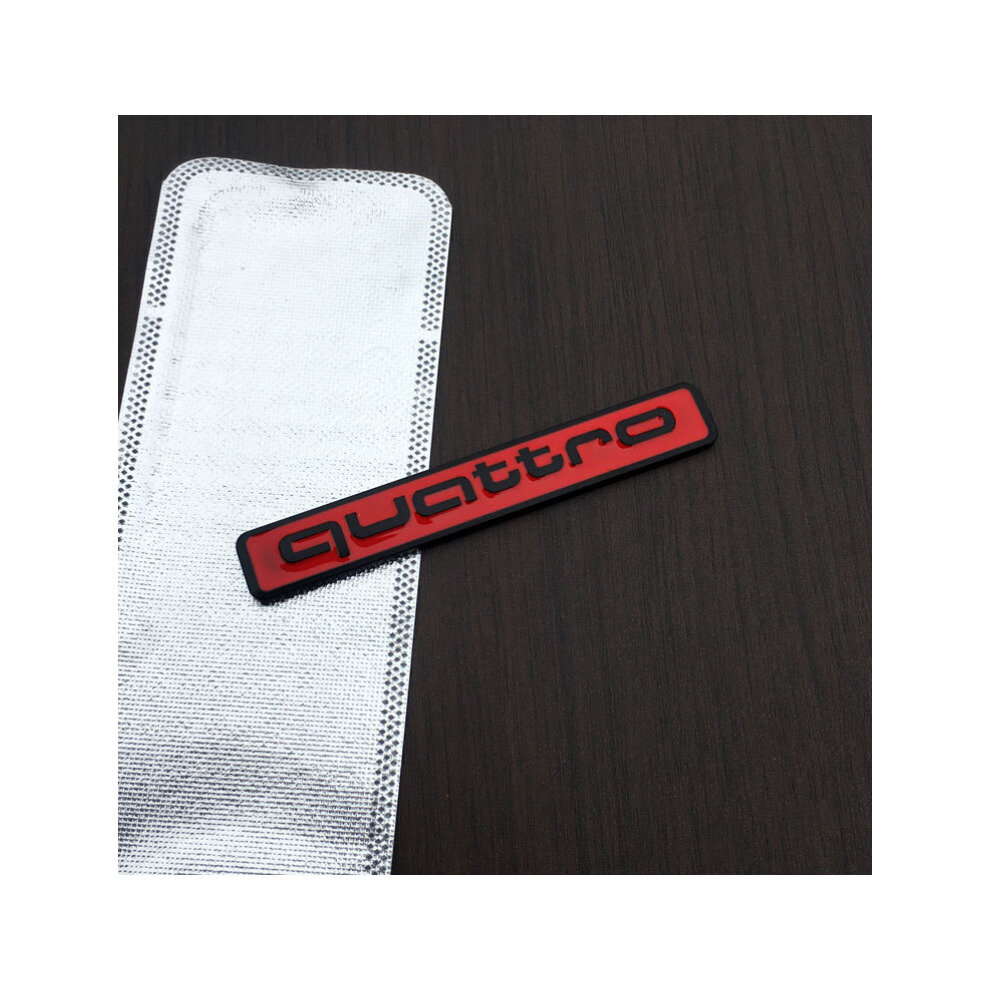 (Quattro - S : 6.3*0.9Cm ) Metal Quattro Limited Edition Emblem Badge Sticker Red/Black 4754135888847