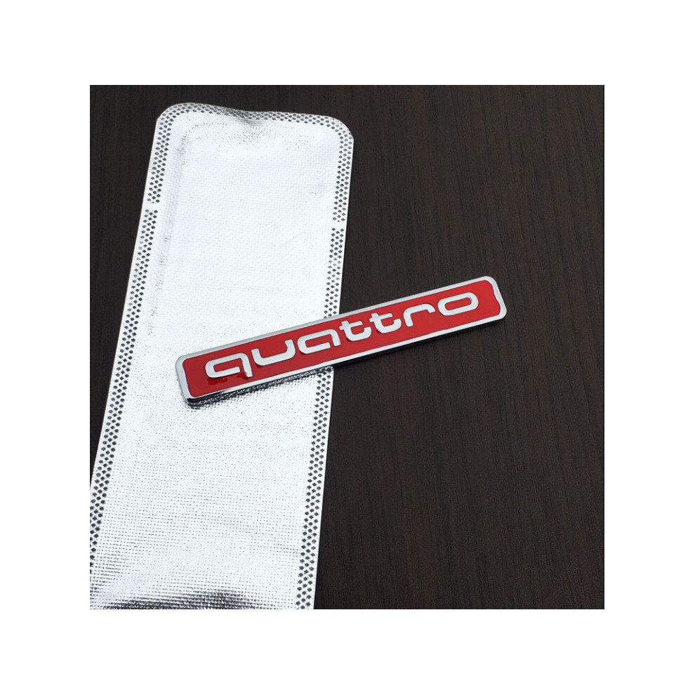(Quattro - S : 6.3*0.9Cm ) Metal Quattro Limited Edition Emblem Badge Sticker Red/Silver 4754135888854
