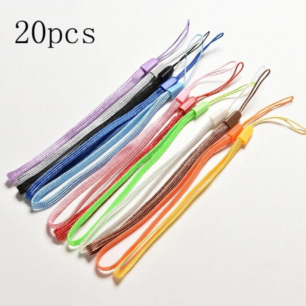 20 Pcs Nylon Wrist Hand Cell Phone Mobile Chain Straps Keychain Charm Cords Diy Hang Rope Lanyard Neck Camera Strap Multicoloured 885670488514