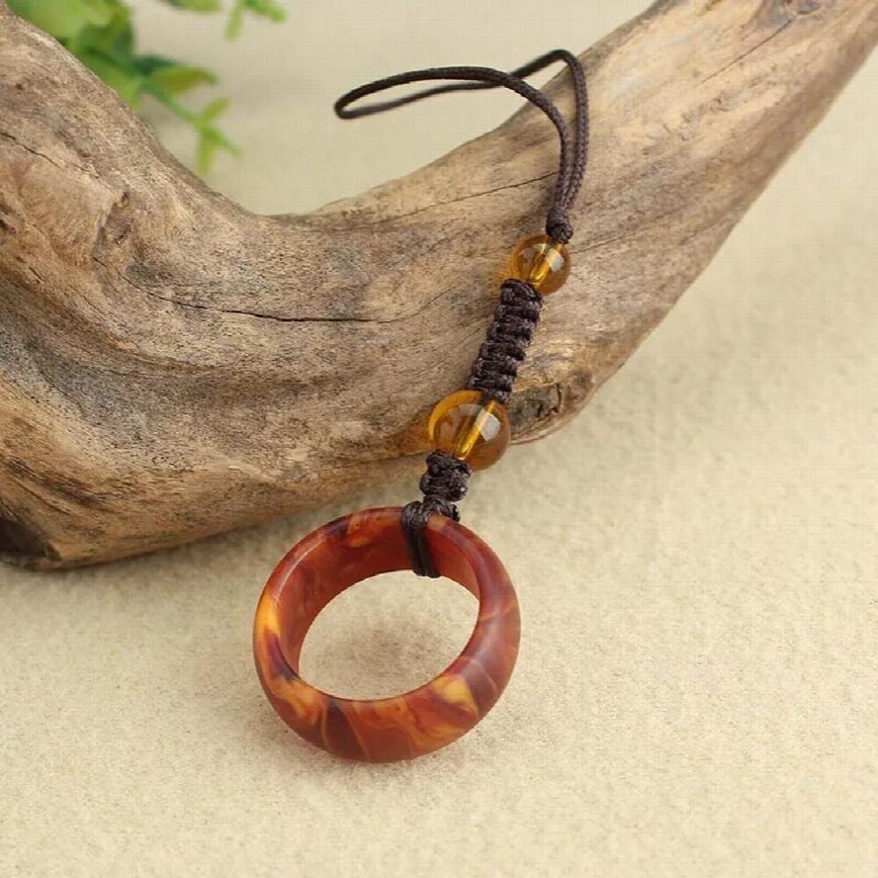 Chinese Ring Lanyard Keychain Beeswax Mobile Phone Non-Slip Mobile Phone Chain Multicoloured 885670491576
