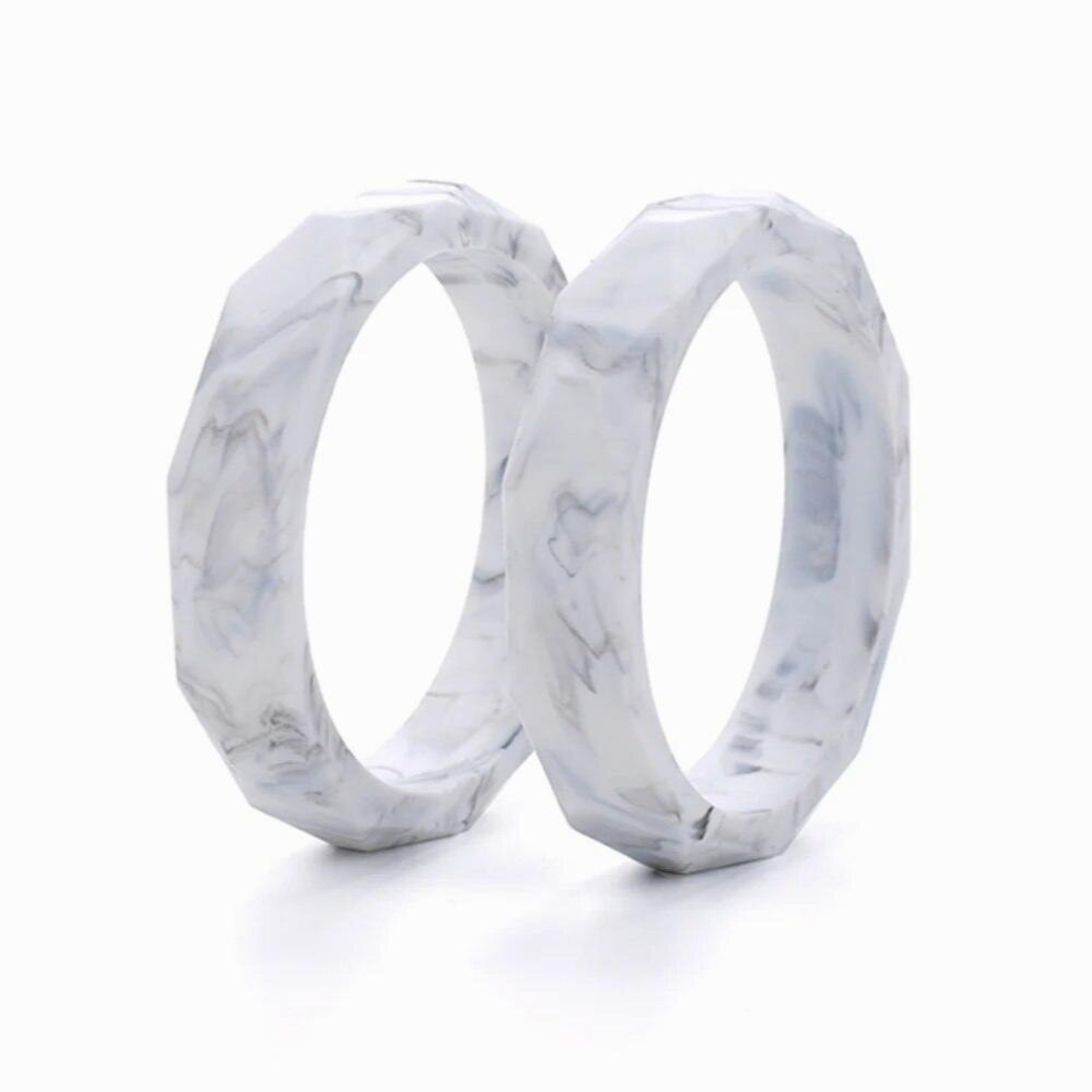 10Pcs/Lot Marble Silicone Baby Teething Bracelet Silicone Teething Bangles For Women Baby Teething Chew Beads Multicoloured