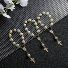 30Pcs Baptism Rosary Beads Finger Baptism Rosaries Faux Pearls For Baptism Favors Christening Favors Communion Favors