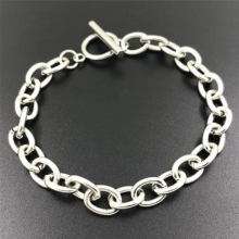 10Pcs/lot Stainless Steel OT Clasp link Chain For Men Women Jewelry Toggle Bracelet Accessories