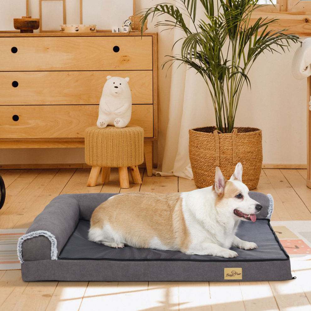 Bingopaw (L(100X75x20cm)) Dog Sofa Bed Washable Orthopedic Dog Beds