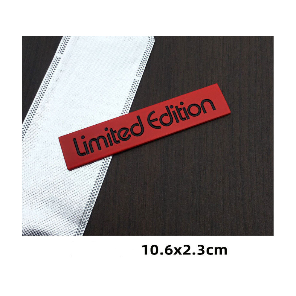 (Limited Edition L : 10.6*2.3Cm ) Metal Quattro Limited Edition Emblem Badge Sticker Red/Black 4754135888755