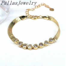 5Pcs Plated Retro Colored Cubic Zircon Charms Jewelry Flat Snake Chain Snake Bone Chain Adjustable Bracelet For Men Women