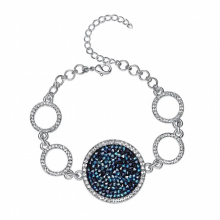 Pave Charm Bracelet Bangles Crystals From Austria Silver Hand Jewelry For Women Party