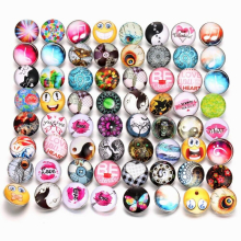 100PCS-500PCS Mixed 18mm Glass Snap Buttons for Snap Jewelry Colorful Snap Button for Glass Carbachon Snap Bracelet