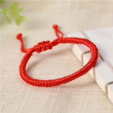 20pcs Hand Woven King Kong Knot Flat Knot Red Lucky Bracelet Couple Friendship Bracelet