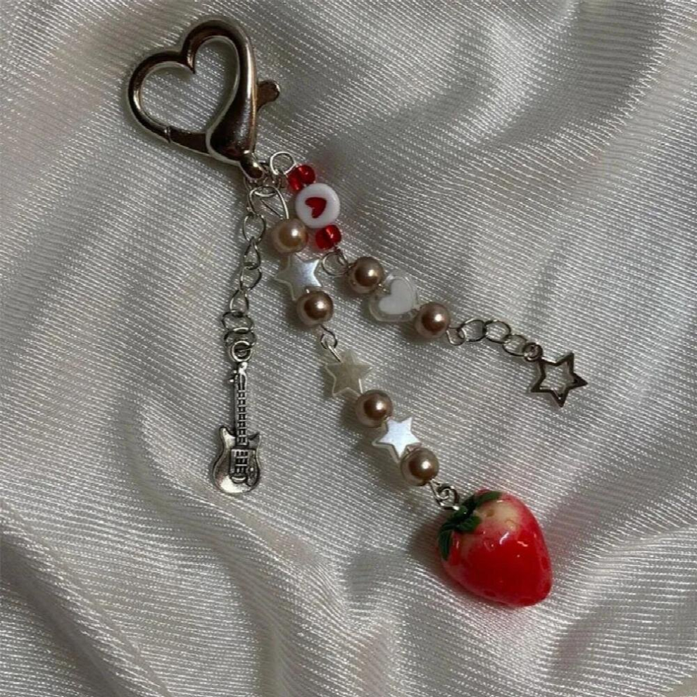 Strawberry Keychain Y2k Fairy Core Phone Charm Phone Charm Multicoloured 885670490609