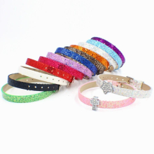 8mm Wide Length Bracelet Sequins PU Fit JewelryWomen Kids Gift DIY Accessories Fit 8mm Slide Charms Letter 100pcs