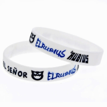 50 PCS Elrubius Silicone Wristband Youth Size Bangle Debossed and Filled in