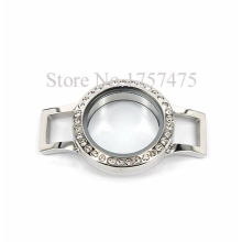 5pcs High Stainless Steel 25mm Twist Crystal Locket for Leather Locket Bracelets as for Women Jewelry
