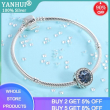 100% Tibetan Silver Charm Bracelet with Crystal Beads Bracelet for Women Gift Wedding Jewelry HB067