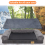 (M(80X60X8cm)) Bolster Orthopedic Dog Bed Sofa Washable Grey 4