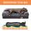 (L(100x75x8cm)) Bolster Orthopedic Dog Bed Sofa Washable Grey 6