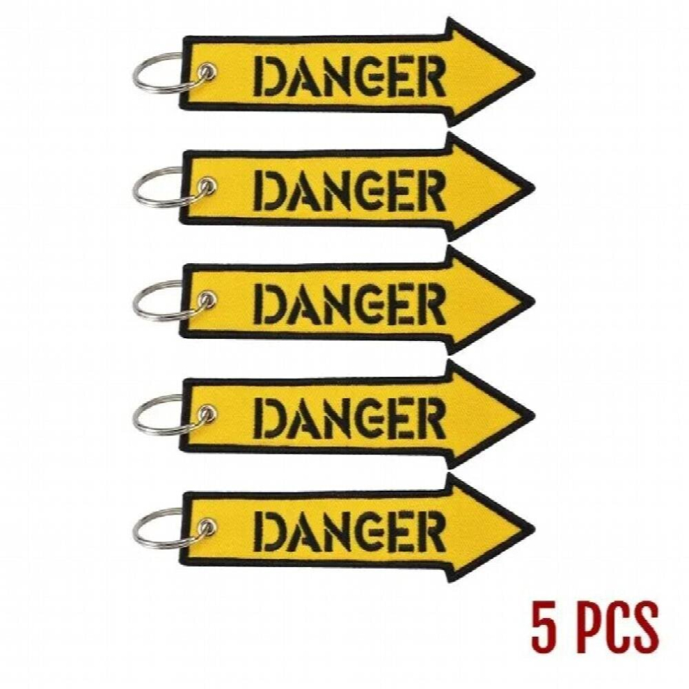 5 Pcs/Lot Jewelry Key Chain Arrow Shape Keychain For Motorcycles And Cars Key Tag Embroidery Danger Chain Keychain 885670541776