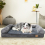 (XL(120x90x10cm)) Bolster Orthopedic Dog Bed Sofa Washable Grey 1