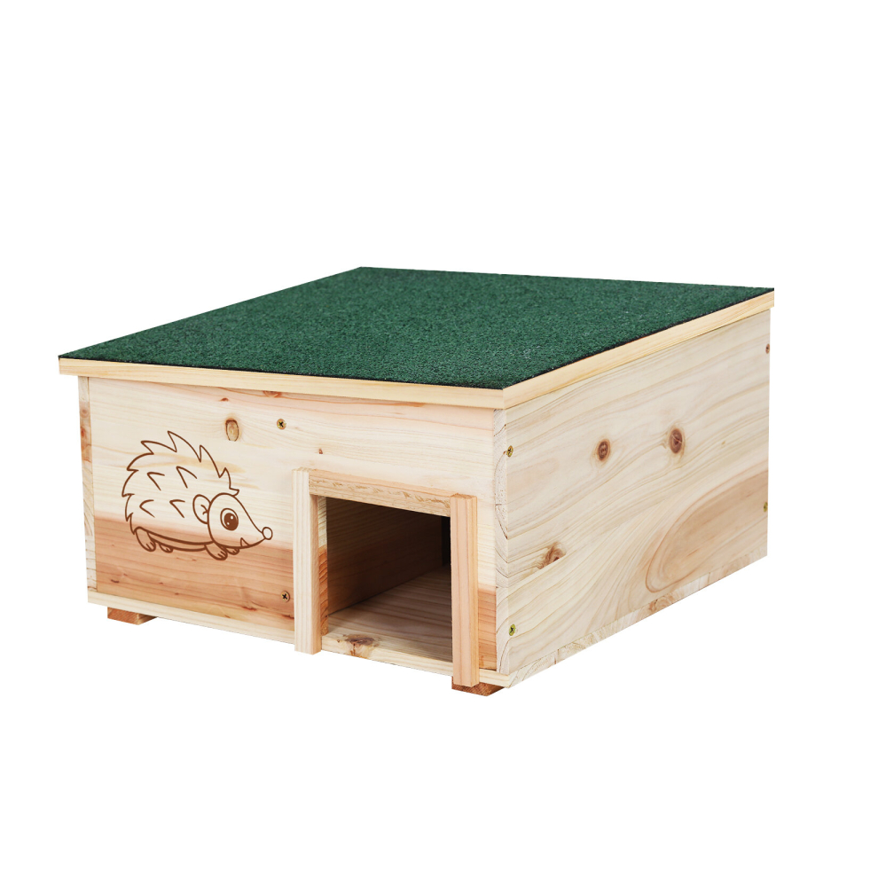 Bingopaw Garden Wooden Hedgehog House: Hamster Habitat Shelter House Green