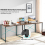 Casart Corner Computer Desk L-Shaped Reversible Study Desk Workstation 2 Person 6