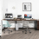 Casart Corner Computer Desk L-Shaped Reversible Study Desk Workstation 2 Person 8