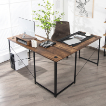 Corner Computer Desk L-Shaped Reversible Study Desk Workstation 2 Person