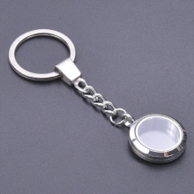 1Pc 20/25/30/35/40mm Round Floating Medaillon Locket Pendant Keychain Stainless Steel Picture Relicario Men Keyring Jewelry