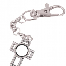 1Pc Cross round Alloy Floating charm Locket Keychain with Lobster clasp relicario memory Glass locket Key chain Jewelry