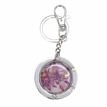Keychain / Folding handbag hook bag hook door table Zinc alloy hook lily purple