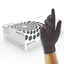Unigloves Black Pearl Nitrile Powder Free and Latex Free Disposable Gloves Box of 100 Gloves Black Medium