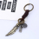 Mens vintage keychains Punk Alloy Feather key chain 6