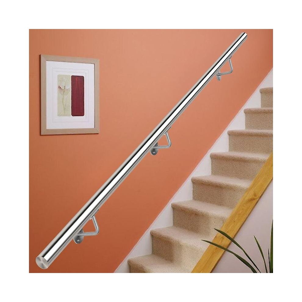 (2.5m) Round Brushed less Steel Stair Handrail