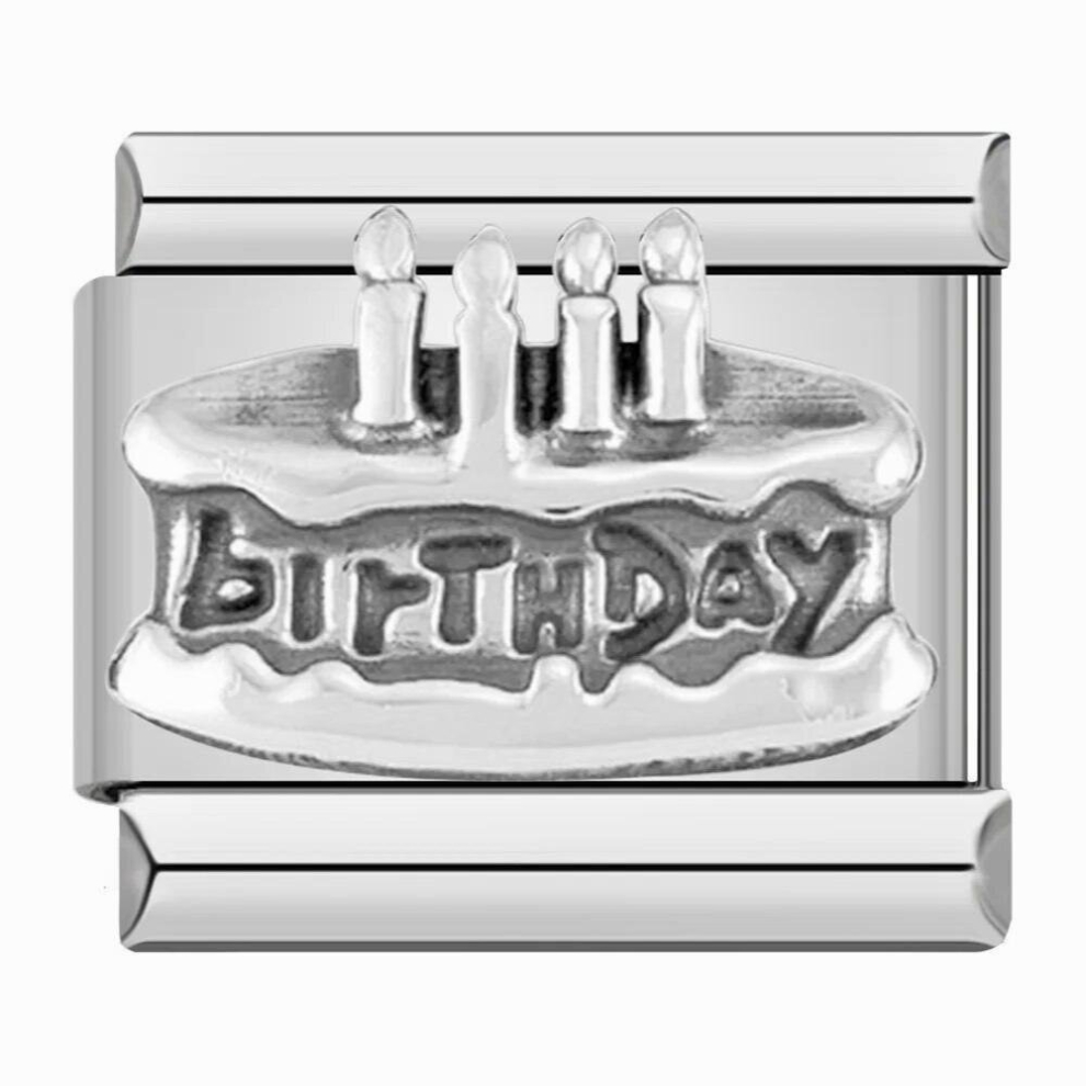 Daisy Rose Flower Birthday Cake Star Italian Charm Fit 9mm Bracelet Stainless Steel Jewelry Making DJ295