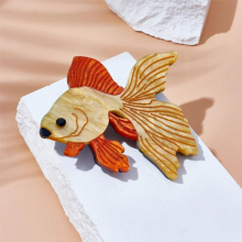 Acrylic Brown Carp Brooches For Unisex Kids Cartoon Pins Badges Accessories Newly Arrived Christmas Jewelry