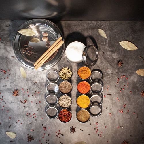 (No13 - 23cm) Authentic Indian Spice Tin Box Masala Dabba 2