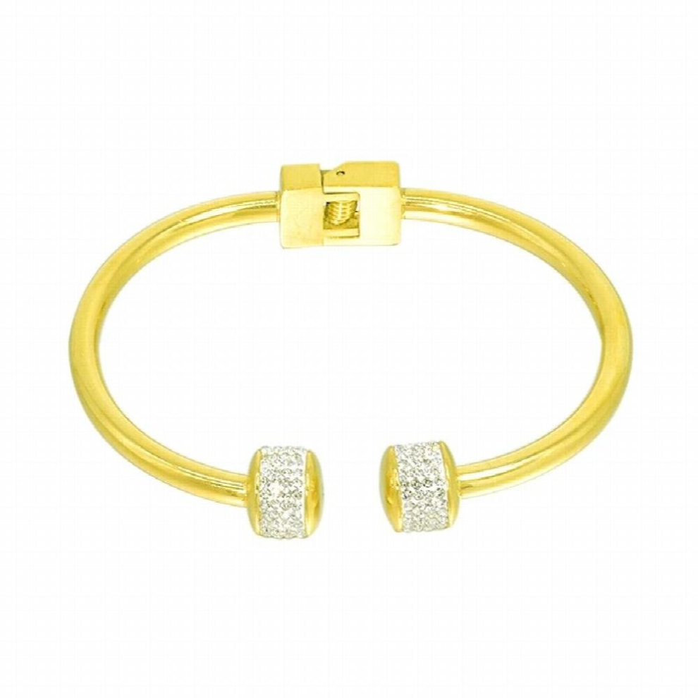 Hot Sell Classic 3 Colors Cuff Double Ball With Crystal Stone Bracelets & Bangles Stainless Steel Bangle For-image-OPC-PCWMYP8-NEW