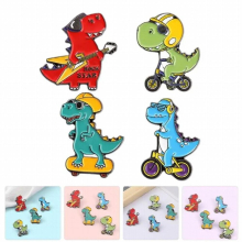4pcs Dinosaur Brooches Clothes Lapel Pin Decorative Brooches for Hat Scarf Suit
